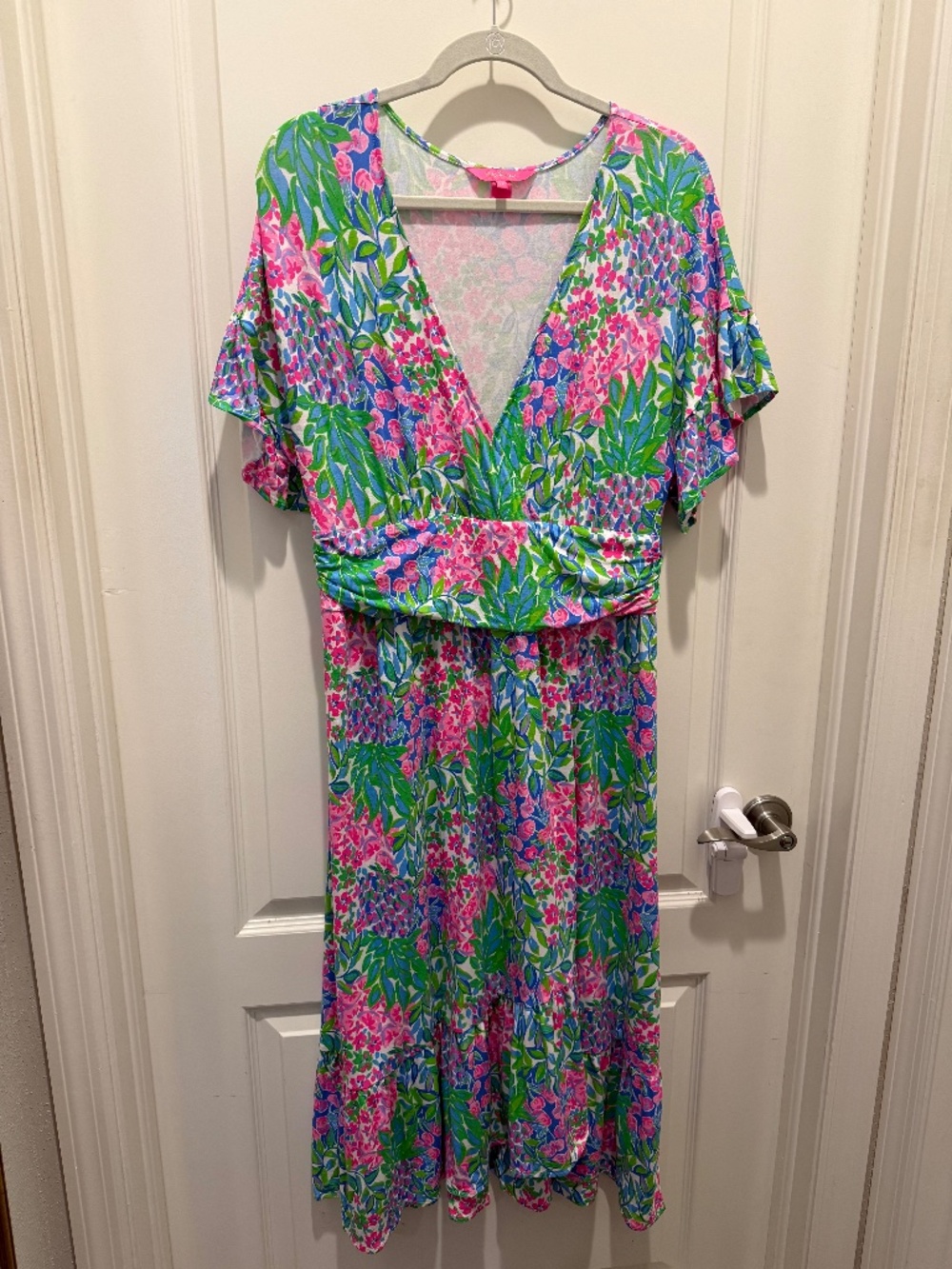 EUC Lilly Pulitzer Faux-Wrap Midi Dress, XL